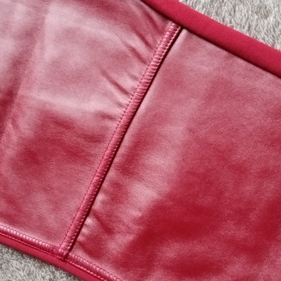 Roaman's rich burgundy faux leather leggings - Picture 2 of 10